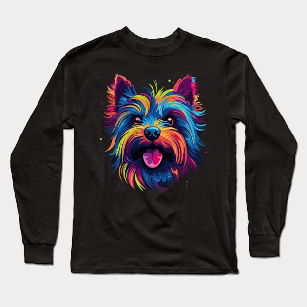 Yorkshire Terrier Smiling Long Sleeve T-Shirt by JH Mart